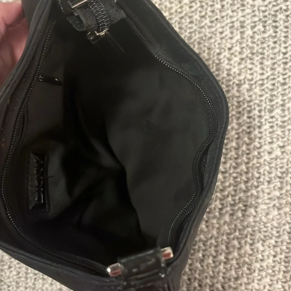 DKNY Womens Black Sleek Classy Luxury Nylon Signature Formal Shoulder Bag Purse